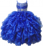 GIRLS RUFFLE DRESSES (R.BLUE) 0515740